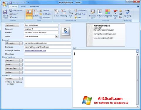 Skærmbillede Microsoft Outlook Windows 10