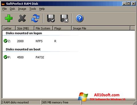 Skærmbillede SoftPerfect RAM Disk Windows 10