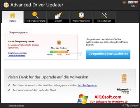 Skærmbillede Advanced Driver Updater Windows 10