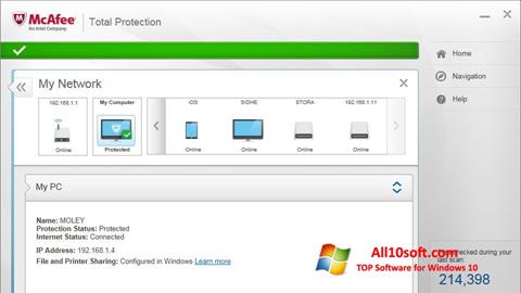 Skærmbillede McAfee Total Protection Windows 10