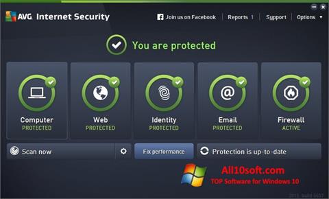 Skærmbillede AVG Internet Security Windows 10