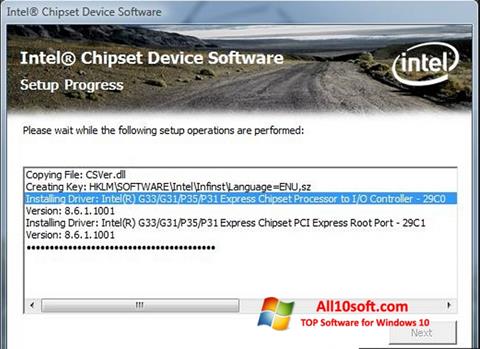 Skærmbillede Intel Chipset Device Software Windows 10