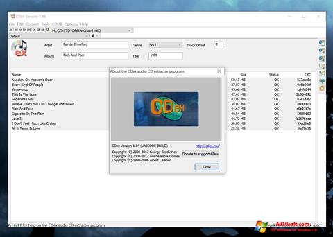Skærmbillede CDex Windows 10